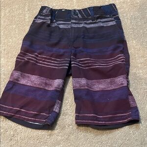 Matix Men's Shorts - Navy and Burgundy Stripes